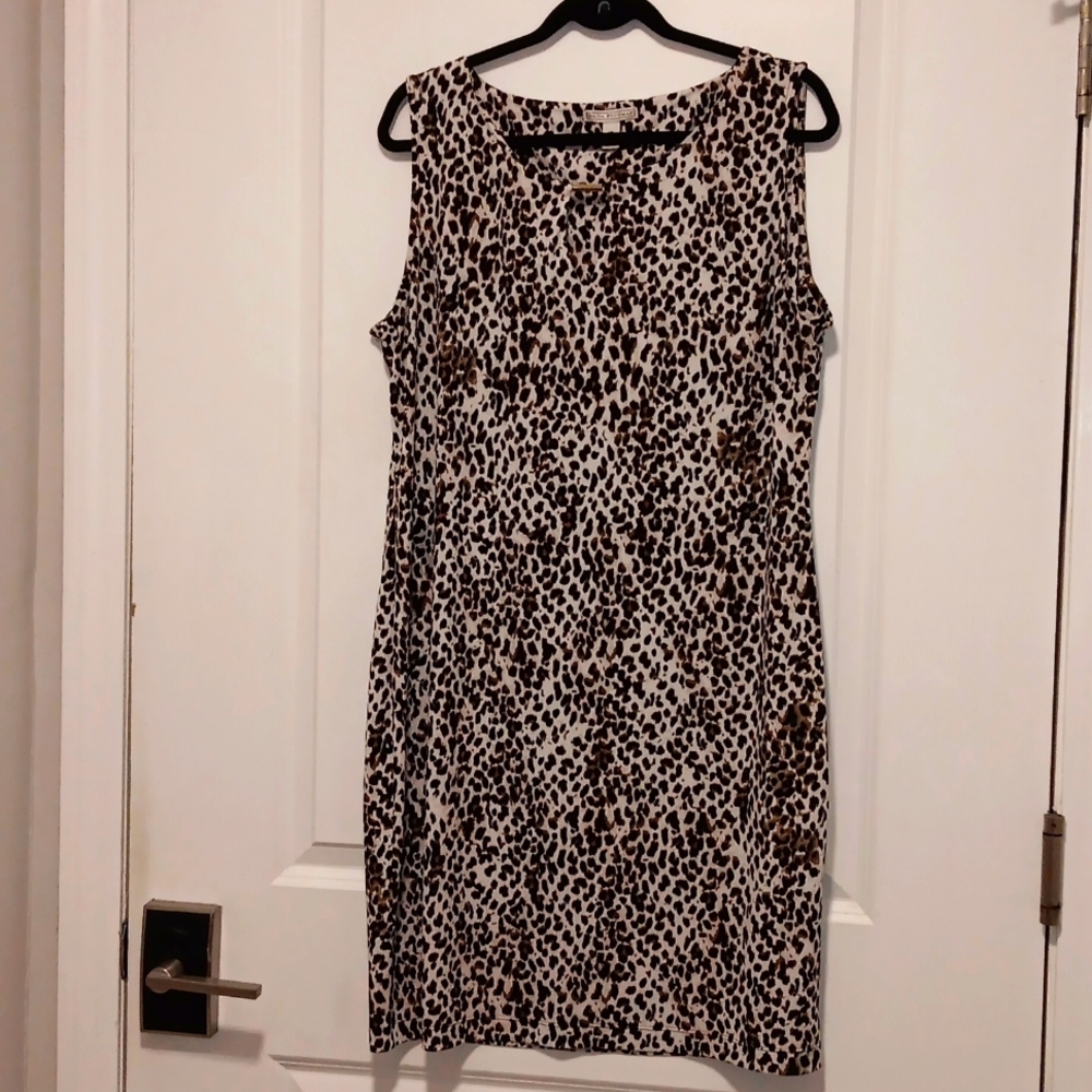 Dana Buchman Leopard Animal Print Sleeveless Dress 16
